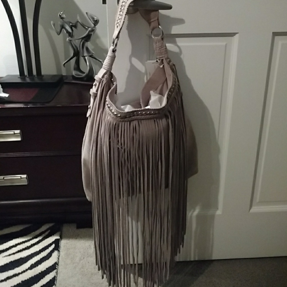 NWT!  SONDRA ROBERTS BEIGE SUEDE PURSE